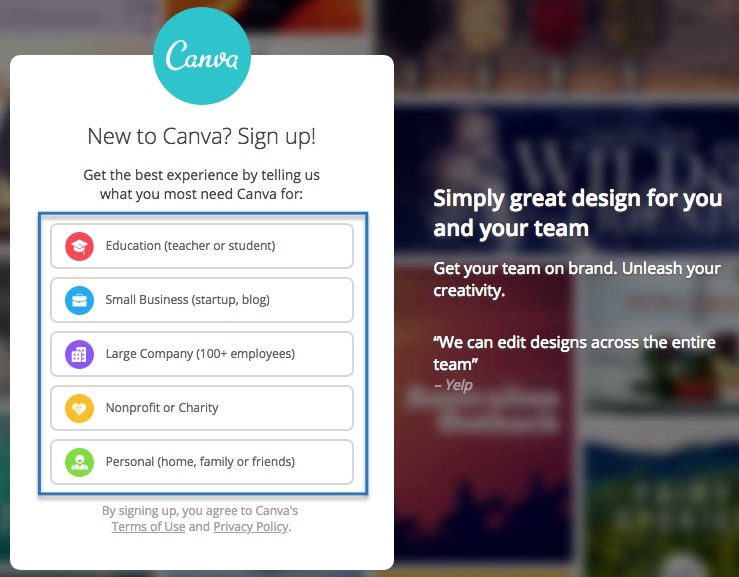 canva student sign up