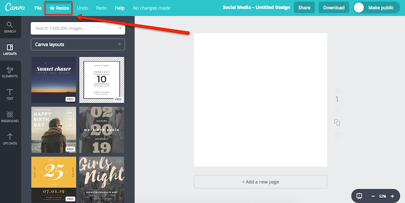 canva resize image